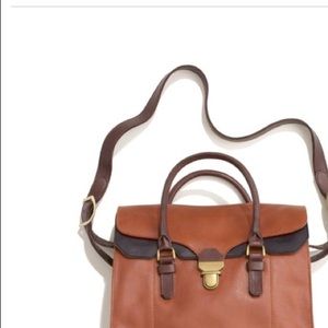 madewell two tone leather bag